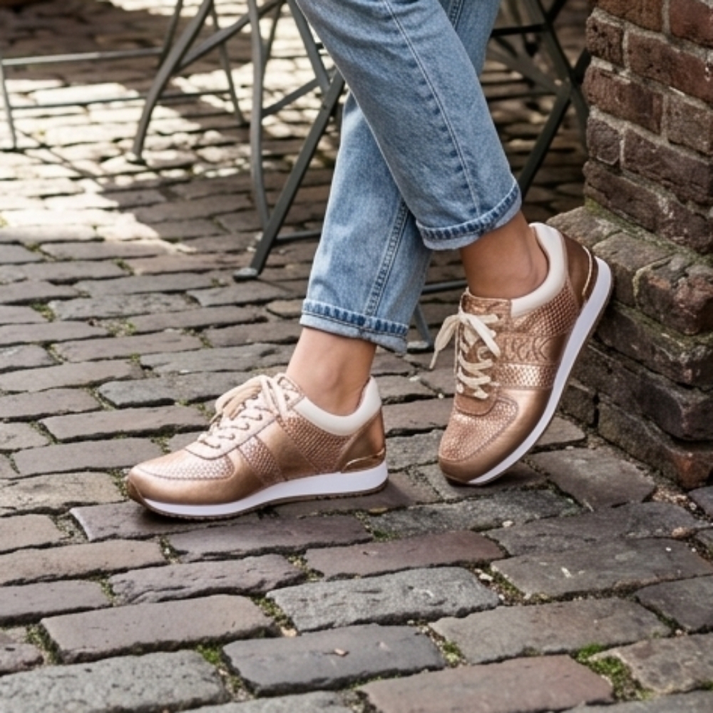 Michael Kors Osaka Rose Gold Sneakers NWOB